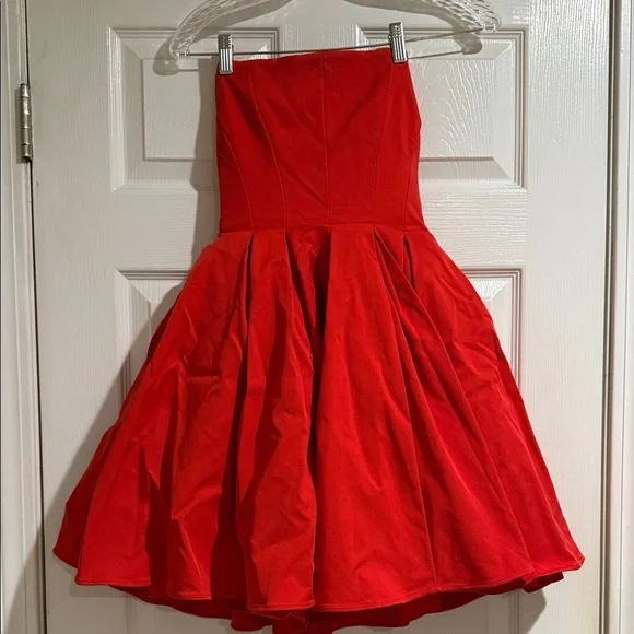 flare long dresses Nox Anabel Sleeveless Long Prom Dress - Red - Structural Corset Back main image 1